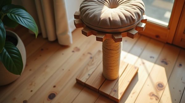 Un arbre à chat qui ne jure pas avec le parquet : miser sur le bois brut